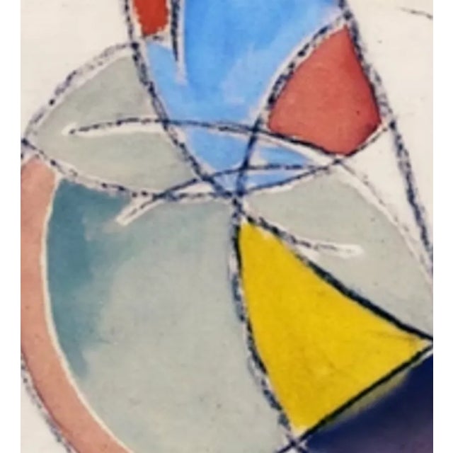 "Paradigm", 2019. Contemporary, Abstract, Mixed Media on Canvas by Joe Ginsberg. Ecru Field, Accented With Muted Pastel Tones. For Sale - Image 4 of 5