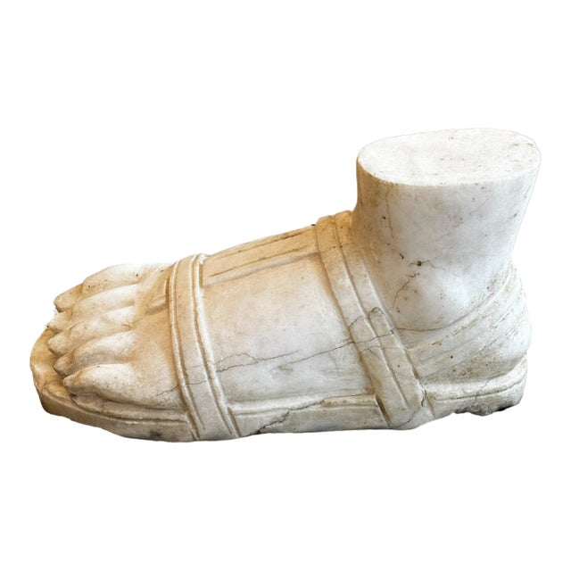 19th Century Carved Carrera Marble Gladiator's Foot For Sale