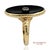 Art Deco 14k Solid Yellow Gold Oval Black Onyx and Diamond Ring, Size 4.5 For Sale - Image 3 of 12