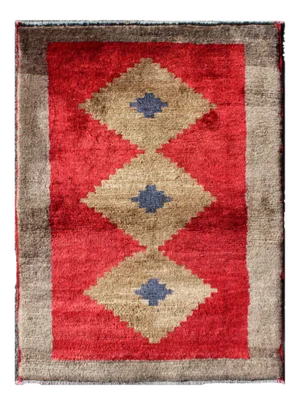 Vintage Turkish Tulu Rug in Tan and Reds-2'10 X 4'1