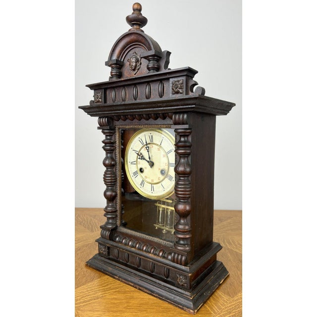 Vintage Junghans Wooden Mantel Clock For Sale - Image 11 of 18