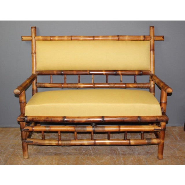 Napoleon III Bamboo Bench, 1890s For Sale - Image 9 of 11
