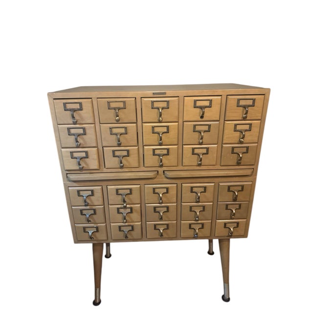 Archive New York 1950s Library Card Catalog Standard Wood Products Corp. Library Division, New York For Sale - Image 4 of 6