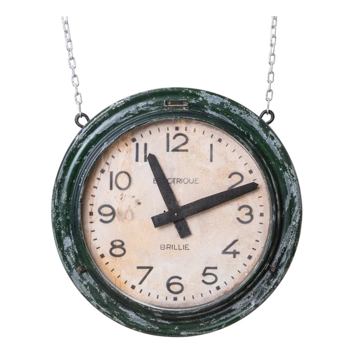Antique Train Station Wall Clock from Brillie, 1920s | Chairish