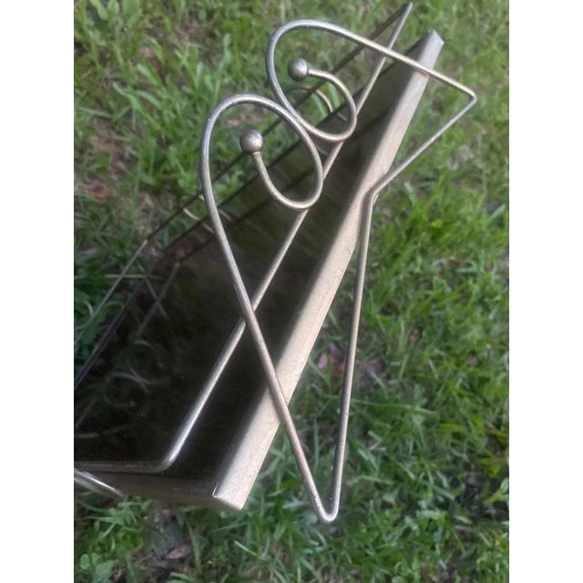 Set of 4 MCM Vintage TV Trays. Mid Century TV trays. Uniquely Collectible Design. Gilded Metal Frame Laquered Panel Trays....