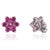 Contemporary 2.9 TCW Natural Ruby Rosette Flower Stud Earrings - Birthday Gift, a Pair For Sale - Image 3 of 10