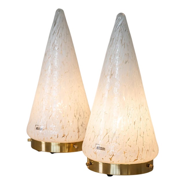 1970s Pair of conical Table Lamps by Esperia, Italy For Sale