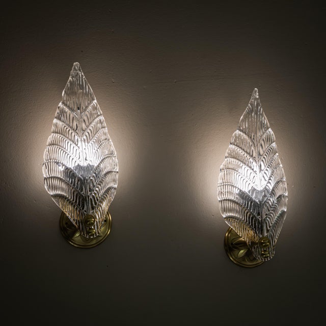 1940s 1940s Wall Lamps, Attributed to Seguso Vetri D’Arte - Pair For Sale - Image 5 of 6