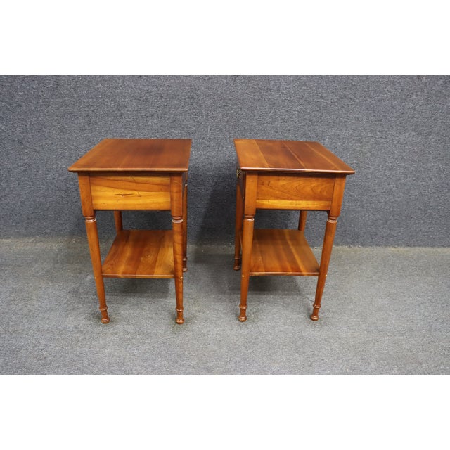 Pair of Cherry Valley Stickley Cherry Wood Nightstands For Sale - Image 14 of 15