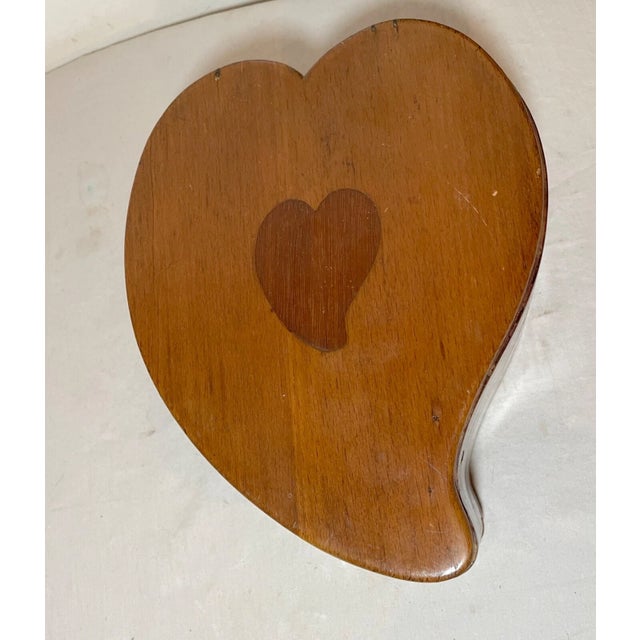 Antique 19th Century Handmade Inlaid Marquetry Parquetry Heart Wood Jewelry Box For Sale - Image 12 of 13