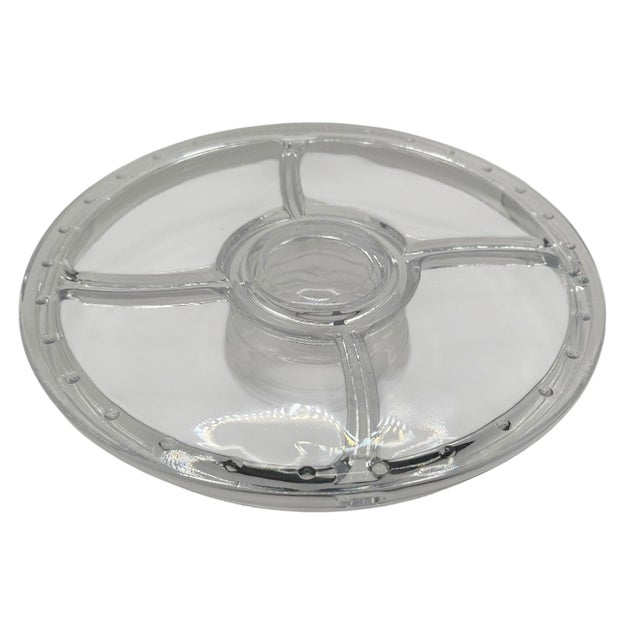 Vintage Clear Glass Pedestal Serving Dish With Dome Cover For Sale - Image 9 of 9
