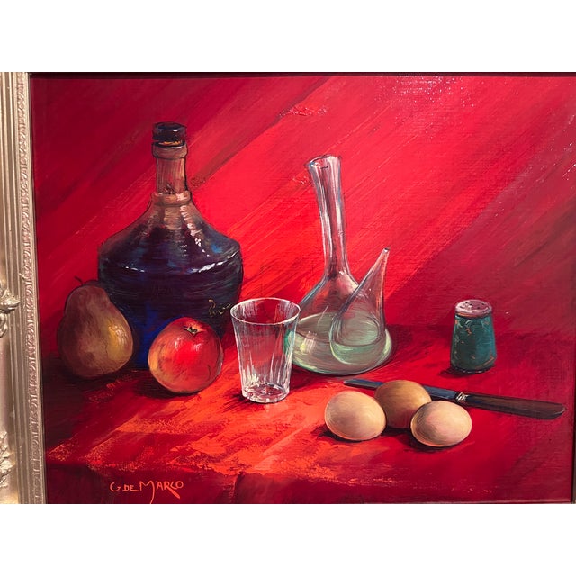 Listed French Artist Georges De Marco 1906-1990 Oil Canvas Painting Still Life For Sale - Image 4 of 11