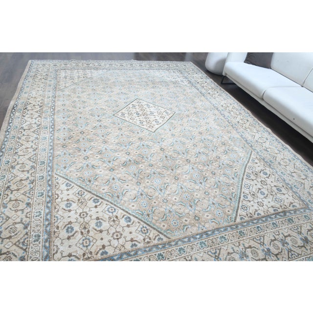 1970s Vintage Persian Handmade Wool Cotton Brown Area Rug For Sale - Image 4 of 11