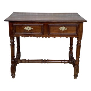 Early 20th Spanish Mobila Country Farm Desk with, Side Table or Butcher Block For Sale