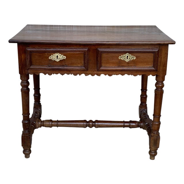 Early 20th Spanish Mobila Country Farm Desk with, Side Table or Butcher Block For Sale