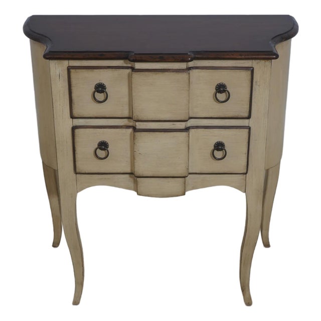 1990s Italian Continental Style 2 Drawer Painted Commode Chest For Sale