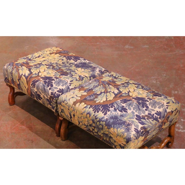 Pair of 19th Century French Louis XIII Walnut Stools With Tapestry Upholstery For Sale - Image 4 of 8
