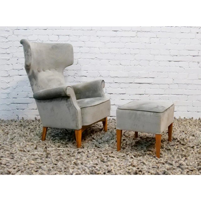 Textile Set of Model FH 8023 Wingback Hammer Chair by Fritz Hansen for Dania 1950 For Sale - Image 7 of 13