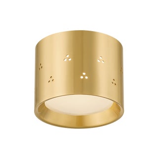 Hudson Valley Lighting Edisto 4.5 in. 1 Light Flush Mount in Aged Brass Finish For Sale