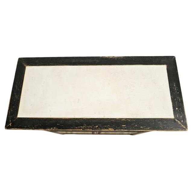 2020s Marble Top Black Rustic Dresser Cabinet For Sale - Image 5 of 8