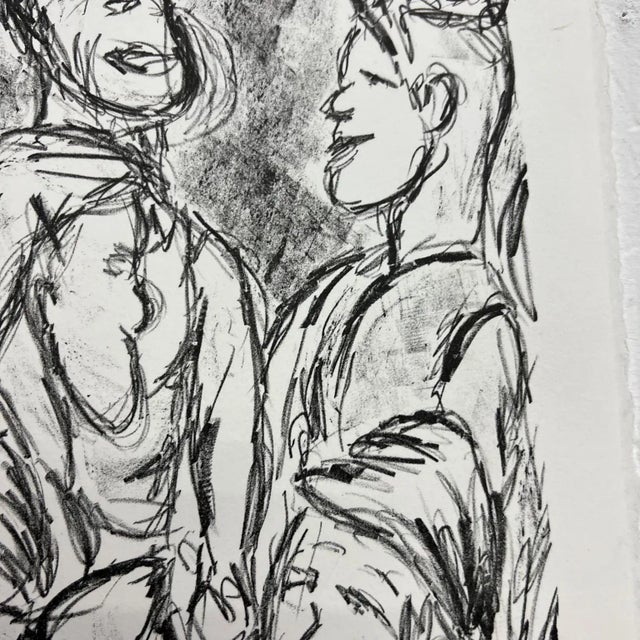 Black 1999 Art by Gina Kail Lithograph 3/7 Abstract Male Figures For Sale - Image 8 of 11