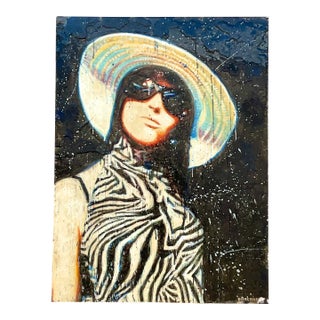 Vintage Sylvan Roberge Encaustic Portrait of a Woman For Sale