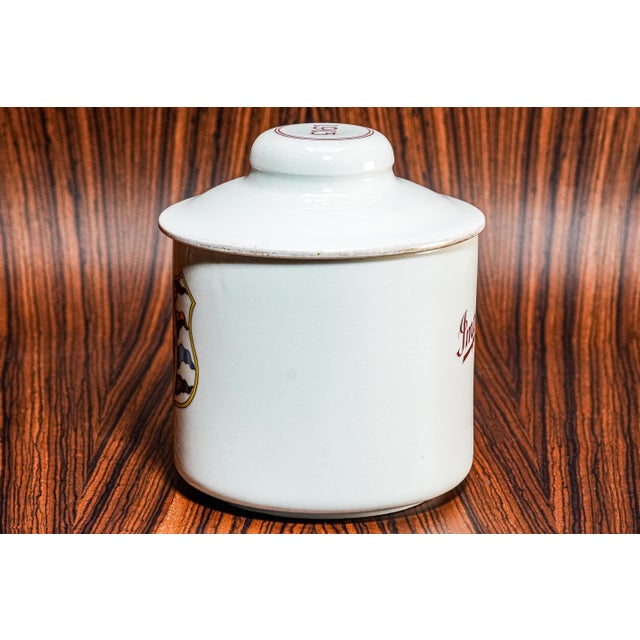 Neat Ivy League Antique Porcelain Tobacco Jar Yale, Harvard, Columbia, Princeton Tobacciana For Sale - Image 14 of 15