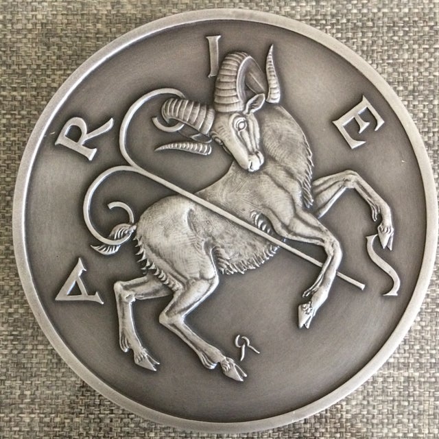 Vintage Large Gilroy Roberts 999 Pure Silver Aries Wall Art On