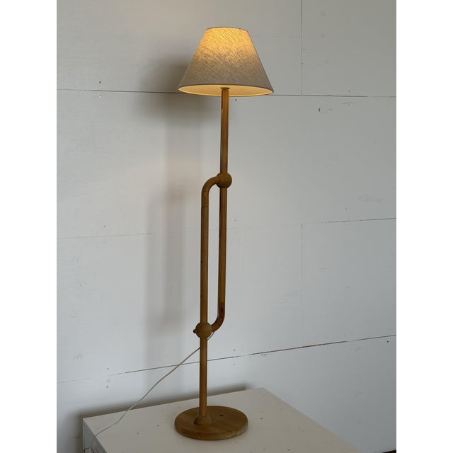 Brown Swedish Adjustable Pine Floor Lamp, 1970s For Sale - Image 8 of 8