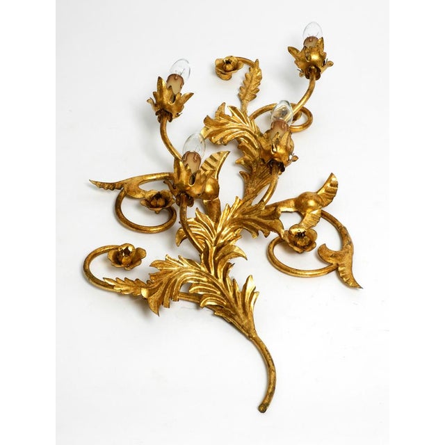 Italian Gold-Plated Wall Lamp with Four Sockets, 1960s For Sale - Image 16 of 18