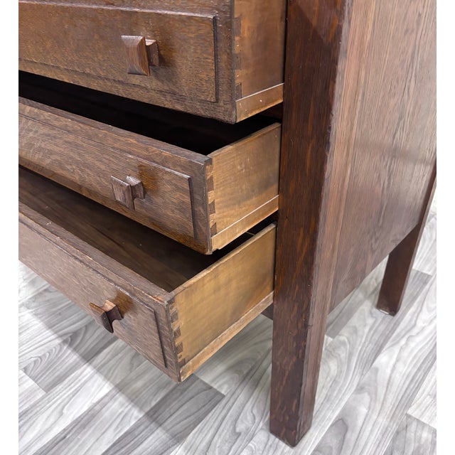 Early 20th Century Antique Cron-Kills Co. Arts & Crafts Mission Tiger Oak Secretary Desk For Sale - Image 5 of 13