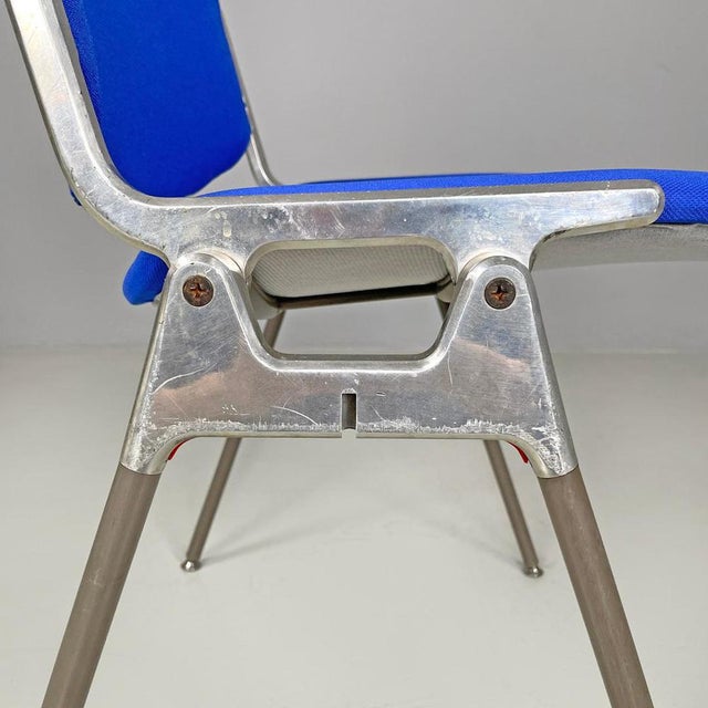 Italian Modern Blue Fabric DSC Chairs by Giancarlo Piretti Anonima Castelli, 1970s, Set of 6 For Sale - Image 15 of 18