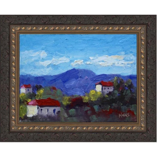 "Red Roofs, Italy" Contemporary Impressionist Italian Landscape Oil Painting For Sale - Image 10 of 12