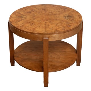 Art Deco Round Occasional or Side Table of Walnut From France For Sale