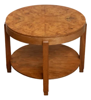 Art Deco Round Occasional or Side Table of Walnut From France