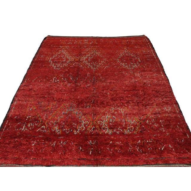 Vintage Berber Red Moroccan Rug, 7'4 x 8'11 Chairish