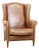 Cowhide Leather Wing Chair For Sale