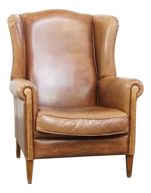Cowhide Leather Wing Chair