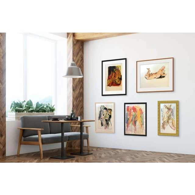 Oil Pastel Drawing of a Prone Nude Figure on Paper. Meanwell skillfully shows off his craft through crafting his classy...