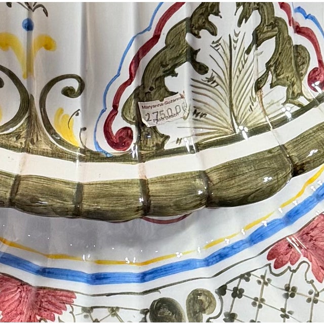 Monumental Signed Italian Hand-Painted Porcelain Lidded Urn by M. Dalla Costa, 35" For Sale - Image 4 of 12