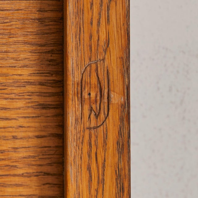 Brown French Oak + Hammered Iron Rectangular Coffee Table, 1950s For Sale - Image 8 of 9