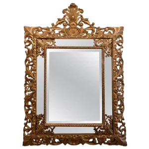 1820s English Gilded Hand-Carved Marginal Mirror