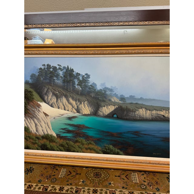 David Dalton Monterey Bay Cove Oil Painting, Signed For Sale - Image 10 of 12