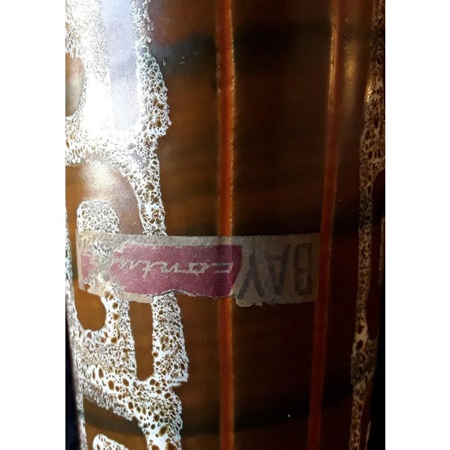 Vintage German Contura Series Ceramic Vase in Orange-Braun from Bay-Keramik, 1970s For Sale - Image 6 of 7