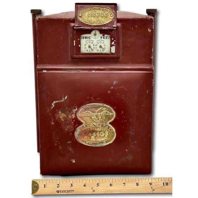 Rare Antique Mid 1850s Boston Massachusetts Home Lighting Natural Gas Meter Now for Unique Decorator Item For Sale - Image 16 of 18