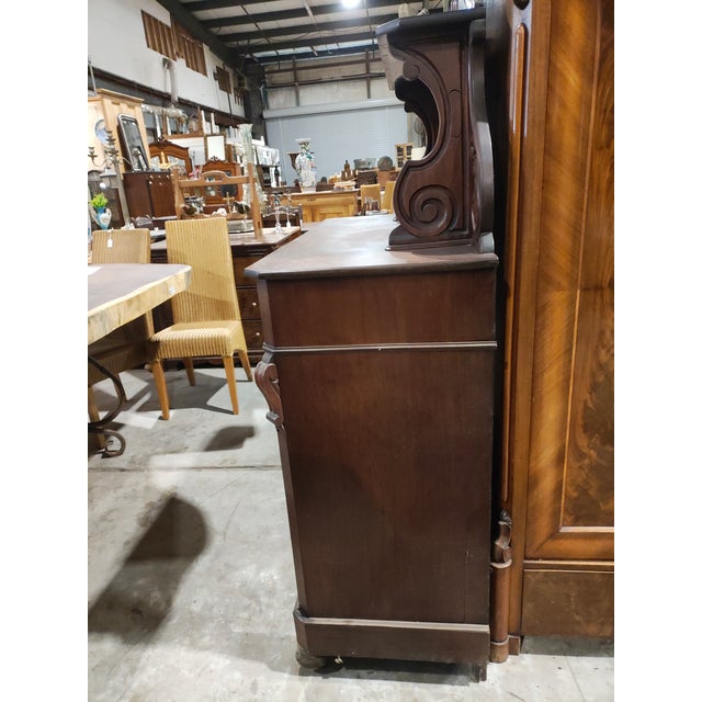 Impressive Continental Empire / Empire Revival sideboard/buffet in richly finished mahogany (likely veneer over secondary...