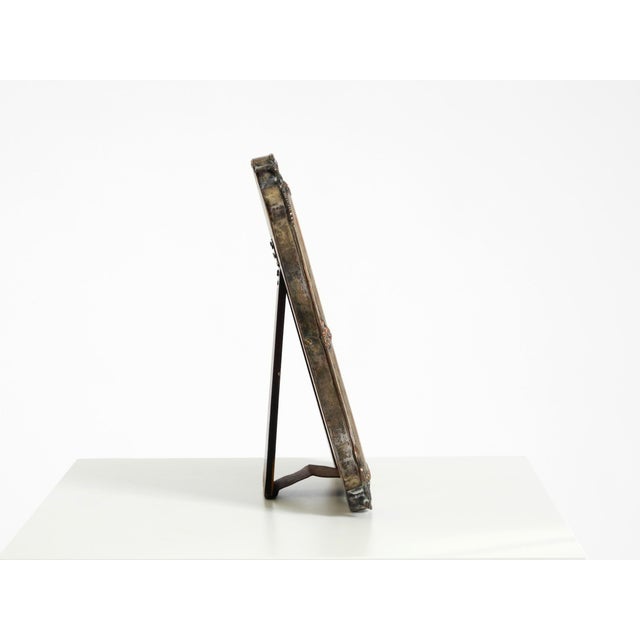 Mid-Century Modern Wooden Table Mirror with Silver-Plated Frame, 1930s For Sale - Image 3 of 18