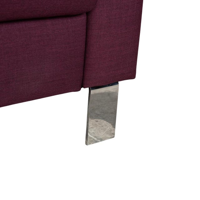 Flex Plus 3-Seater and Ottoman in Purple Fabric from Ewald Schillig, Set of 2 For Sale - Image 5 of 18