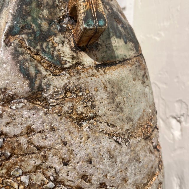 Contemporary Ceramic Vessel With Lid by Nancy Pirri For Sale - Image 3 of 6