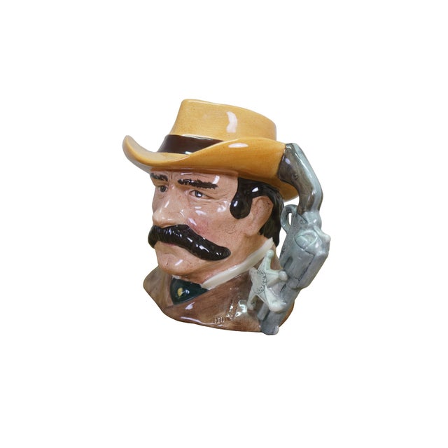 Vintage Royal Doulton character / toby jug depicting the famous American lawman and gunfighter Wyatt Earp from "The Wild...